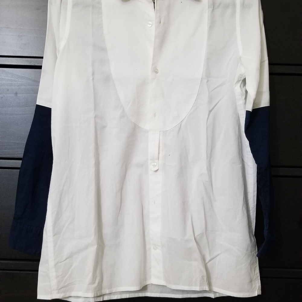 ASOS colorblock button down tuxedo shirt